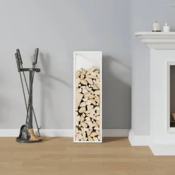 VIDAXL - Portant de bois chauffage blanc 25x25x80 cm