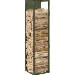 VIDAXL - Portant de bois chauffage vert olive 25x25x100 cm