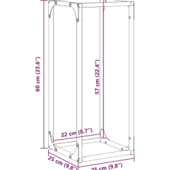 VIDAXL - Portant de bois chauffage blanc 25x25x60 cm