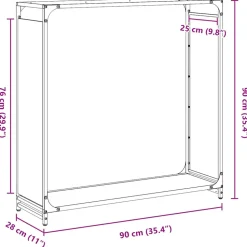 VIDAXL - Portant de bois chauffage vert olive 90x28x90 cm