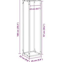 VIDAXL - Portant de bois chauffage blanc 25x25x100 cm