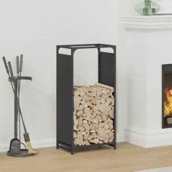 VIDAXL - Portant de bois chauffage noir 44x28x90 cm