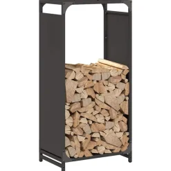 VIDAXL - Portant de bois chauffage noir 44x28x90 cm