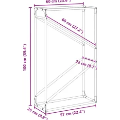 VIDAXL - Portant de bois chauffage vert olive 60x25x100 cm