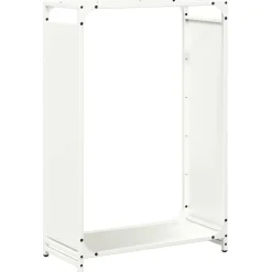 VIDAXL - Portant de bois chauffage blanc 60x28x90 cm