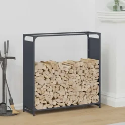VIDAXL - Portant de bois chauffage anthracite 90x28x90 cm