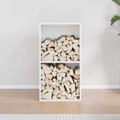 VIDAXL - Portant de bois chauffage blanc 40x30x75 cm