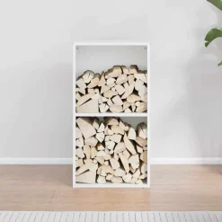 VIDAXL - Portant de bois chauffage blanc 40x30x75 cm