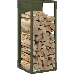 VIDAXL - Portant de bois chauffage vert olive 25x25x60 cm