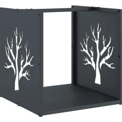 VIDAXL - Portant de bois chauffage anthracite 40x40x40 cm