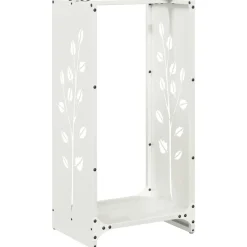 VIDAXL - Portant de bois chauffage blanc 40x30x80 cm
