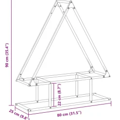 VIDAXL - Portant de bois chauffage noir 80x25x90 cm