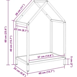 VIDAXL - Portant de bois chauffage anthracite 40x25x60 cm