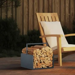 VIDAXL - Portant de bois chauffage anthracite 40x40x40 cm