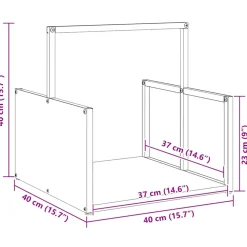 VIDAXL - Portant de bois chauffage anthracite 40x40x40 cm