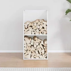 VIDAXL - Portant de bois chauffage blanc 40x30x80 cm