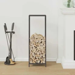 VIDAXL - Portant de bois chauffage noir 34x25x100 cm