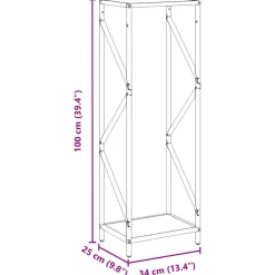VIDAXL - Portant de bois chauffage noir 34x25x100 cm