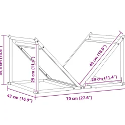 VIDAXL - Portant de bois chauffage blanc 70x43x34,5 cm