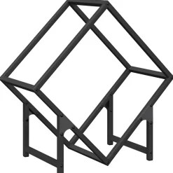 VIDAXL - Portant de bois chauffage noir 50x25x50 cm