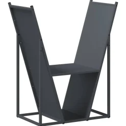 VIDAXL - Portant de bois chauffage anthracite 69,5x35x81 cm