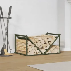 VIDAXL - Portant de bois chauffage vert olive 70x43x34,5 cm