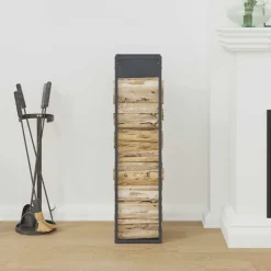 VIDAXL - Portant de bois chauffage anthracite 25x25x100 cm