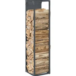 VIDAXL - Portant de bois chauffage anthracite 25x25x100 cm