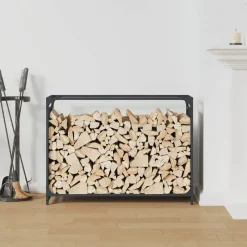 VIDAXL - Portant de bois chauffage anthracite 90x28x65 cm