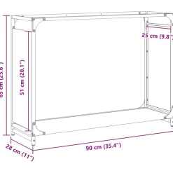 VIDAXL - Portant de bois chauffage anthracite 90x28x65 cm