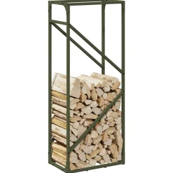 VIDAXL - Portant de bois chauffage vert olive 40x25x100 cm