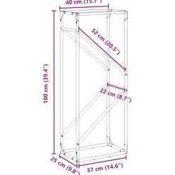 VIDAXL - Portant de bois chauffage vert olive 40x25x100 cm