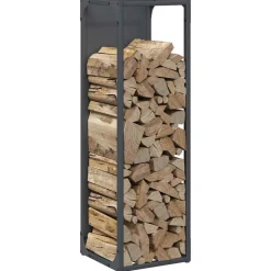 VIDAXL - Portant de bois chauffage anthracite 25x25x80 cm