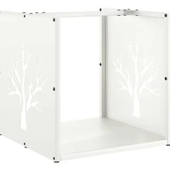 VIDAXL - Portant de bois chauffage blanc 40x40x40 cm
