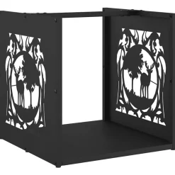 VIDAXL - Portant de bois chauffage noir 40x40x40 cm