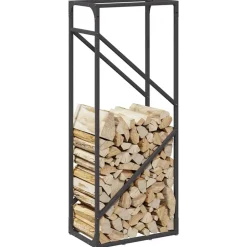 VIDAXL - Portant de bois chauffage noir 40x25x100 cm