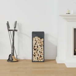 VIDAXL - Portant de bois chauffage anthracite 25x25x60 cm