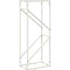 VIDAXL - Portant de bois chauffage blanc 40x25x100 cm