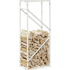 VIDAXL - Portant de bois chauffage blanc 40x25x100 cm