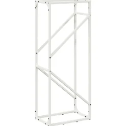 VIDAXL - Portant de bois chauffage blanc 40x25x100 cm