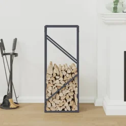 VIDAXL - Portant de bois chauffage anthracite 40x25x100 cm