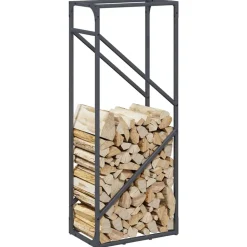 VIDAXL - Portant de bois chauffage anthracite 40x25x100 cm