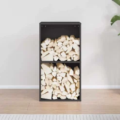 VIDAXL - Portant de bois chauffage noir 40x30x75 cm