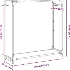 VIDAXL - Portant de bois chauffage blanc 90x28x90 cm