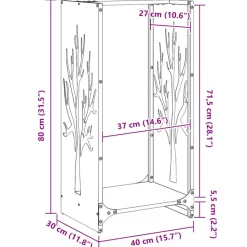 VIDAXL - Portant de bois chauffage vert olive 40x30x80 cm