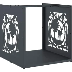 VIDAXL - Portant de bois chauffage anthracite 40x40x40 cm