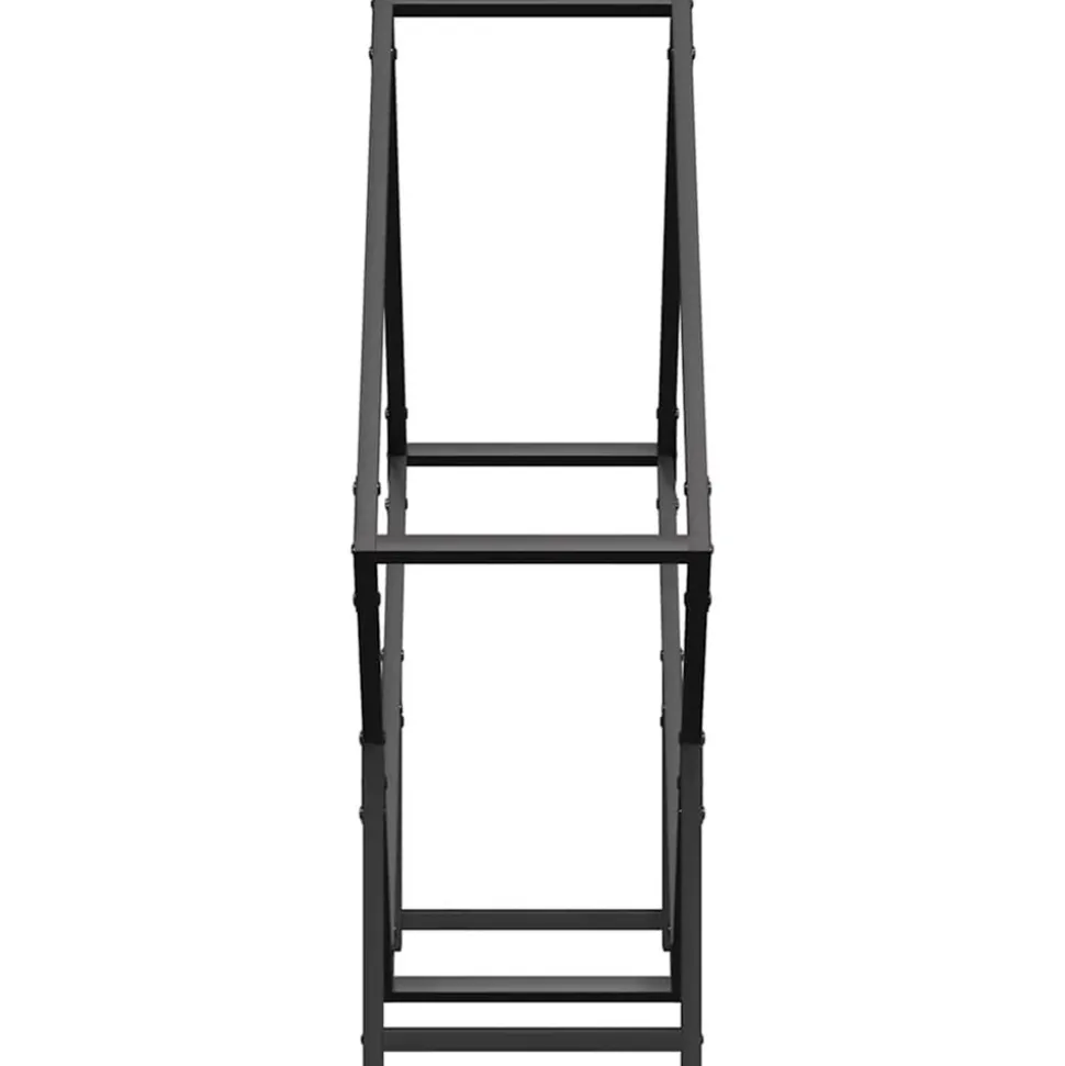 VIDAXL - Portant de bois chauffage noir 80x25x80 cm