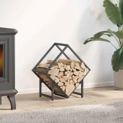 VIDAXL - Portant de bois chauffage anthracite 50x25x50 cm