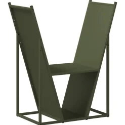 VIDAXL - Portant de bois chauffage vert olive 69,5x35x81 cm