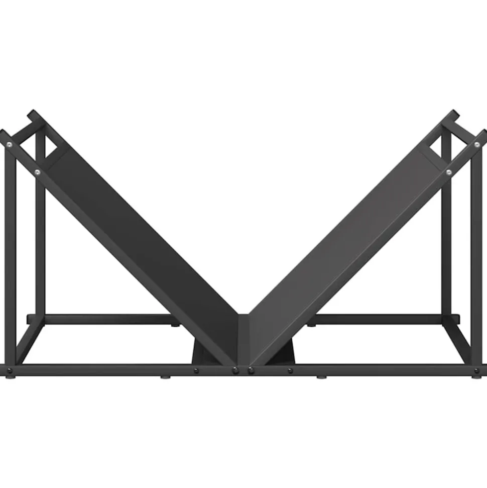 VIDAXL - Portant de bois chauffage noir 70x43x34,5 cm